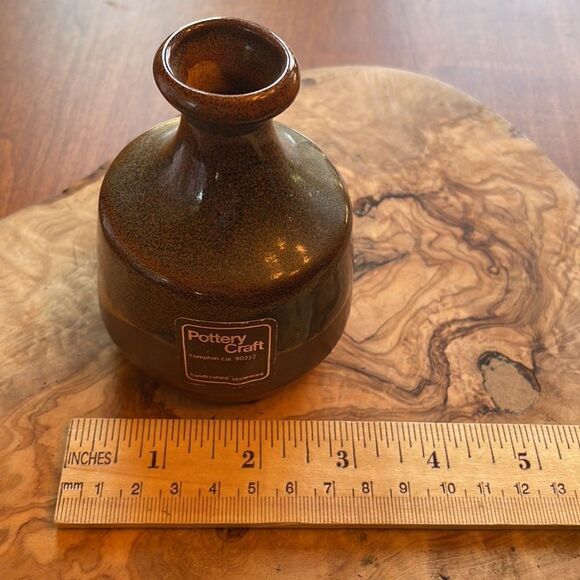 Mid Century Pottery Craft Stoneware Bud Vase - Picture 5 of 6